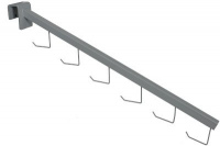 Halter mit 6 Haken für Trageschiene 5X2 gelocht